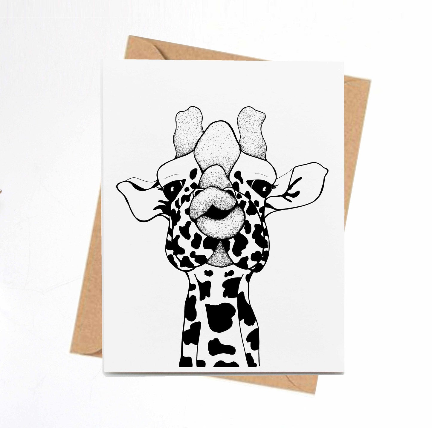 PinkPolish Design Note Cards "Kissy Face" Handmade Notecard