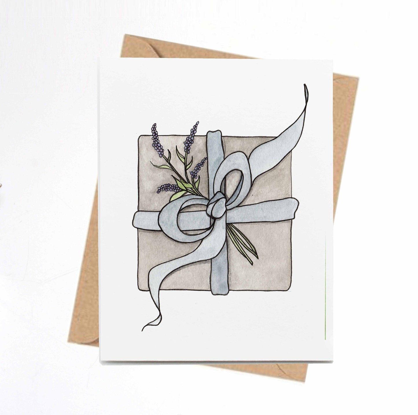 PinkPolish Design Note Cards "Lavender Parcel" Handmade Notecard
