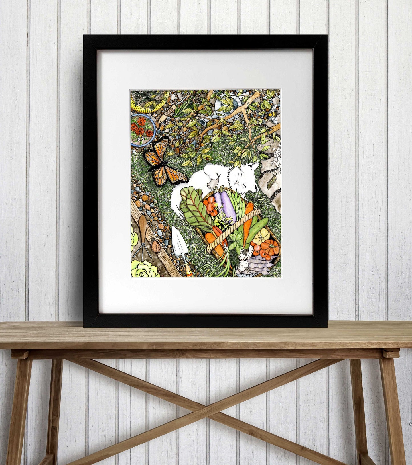 PinkPolish Design Art Prints "Lazy Garden Days" Watercolor Painting: Art Print