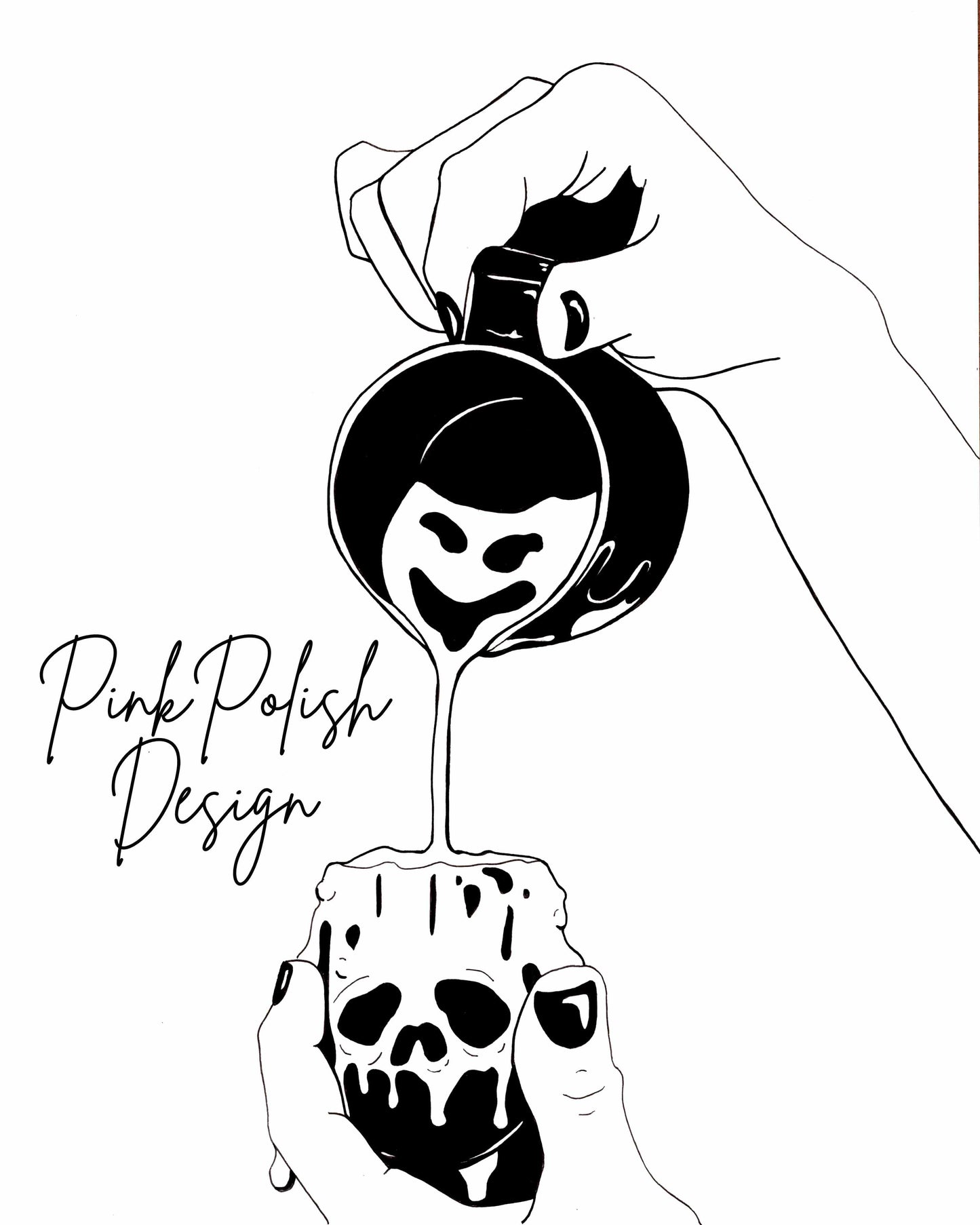 PinkPolish Design Art Prints "Leak" Ink Drawing: Art Print