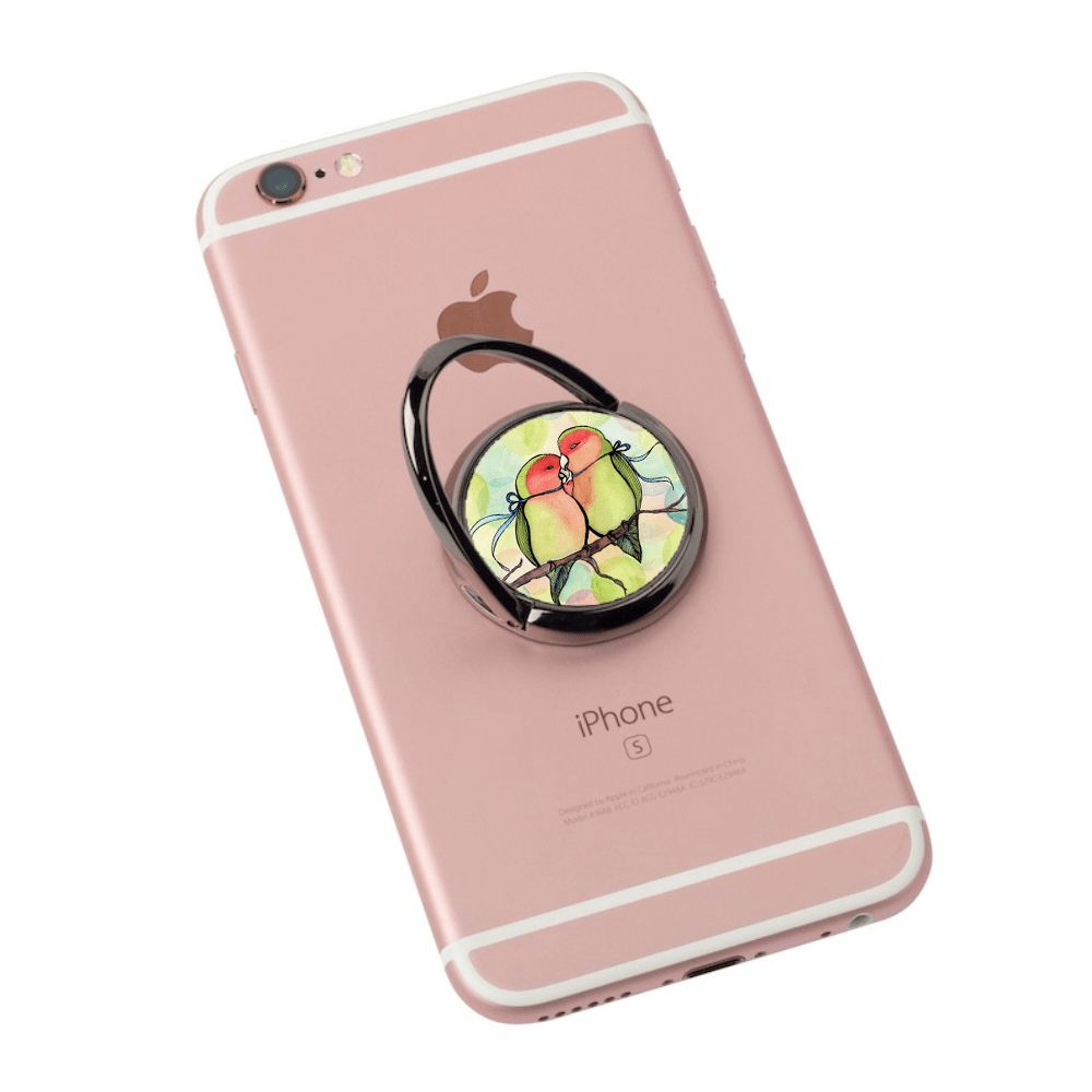 PinkPolish Design Mobile Phone Stands "Love Birds" Ring Style Phone Grip & Stand