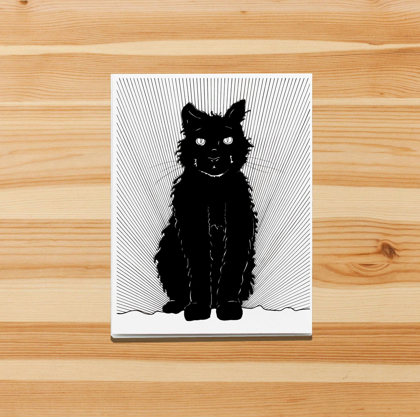 PinkPolish Design Note Cards "Luna Cat" Handmade Notecard
