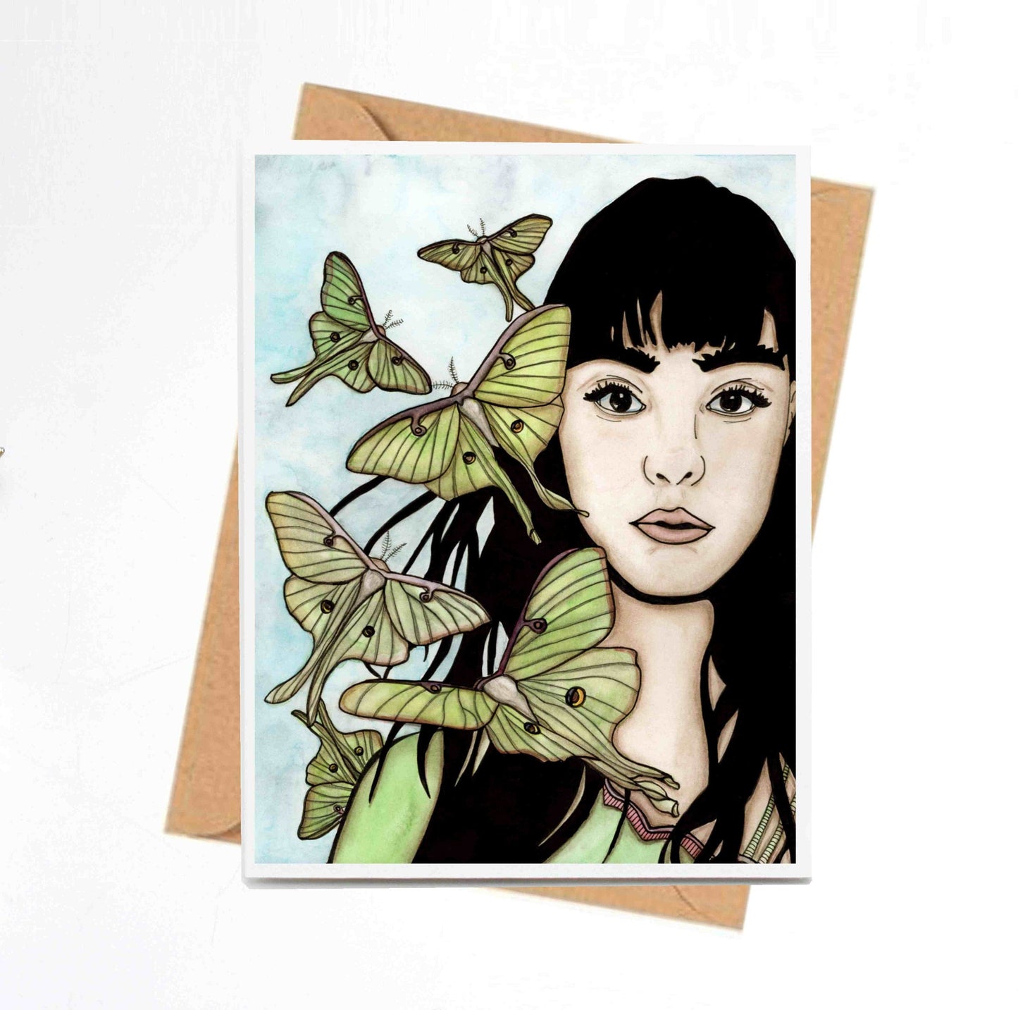 PinkPolish Design Note Cards "Luna" Handmade Notecard