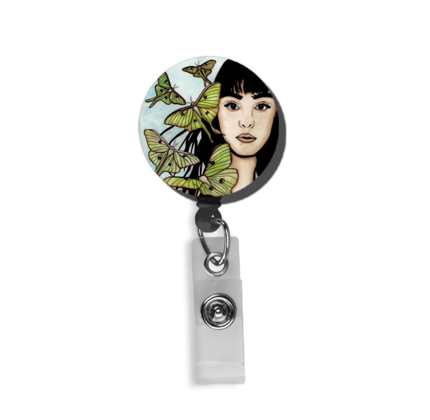 PinkPolish Design Badge Reels & Lanyards "Luna" Retractable Badge Reel
