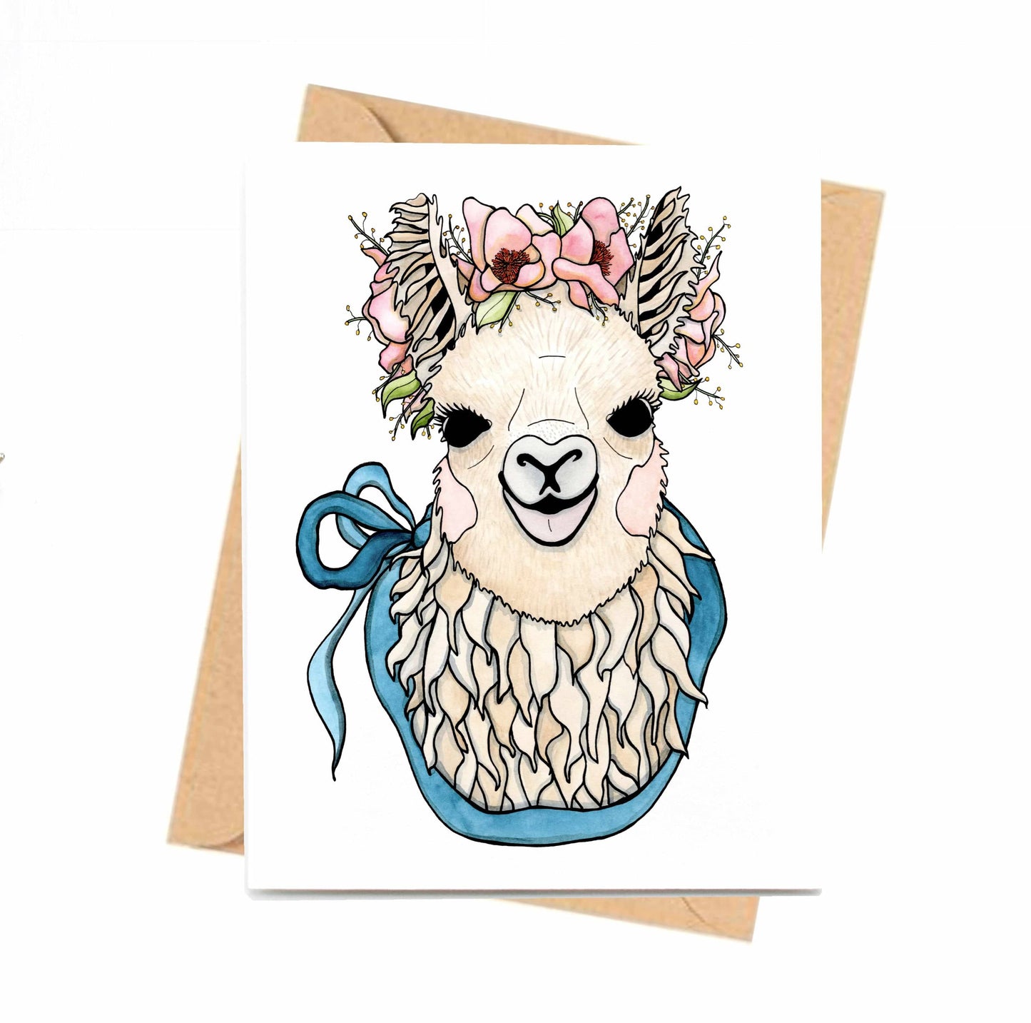 PinkPolish Design Note Cards "Mamma Llama" Handmade Notecard