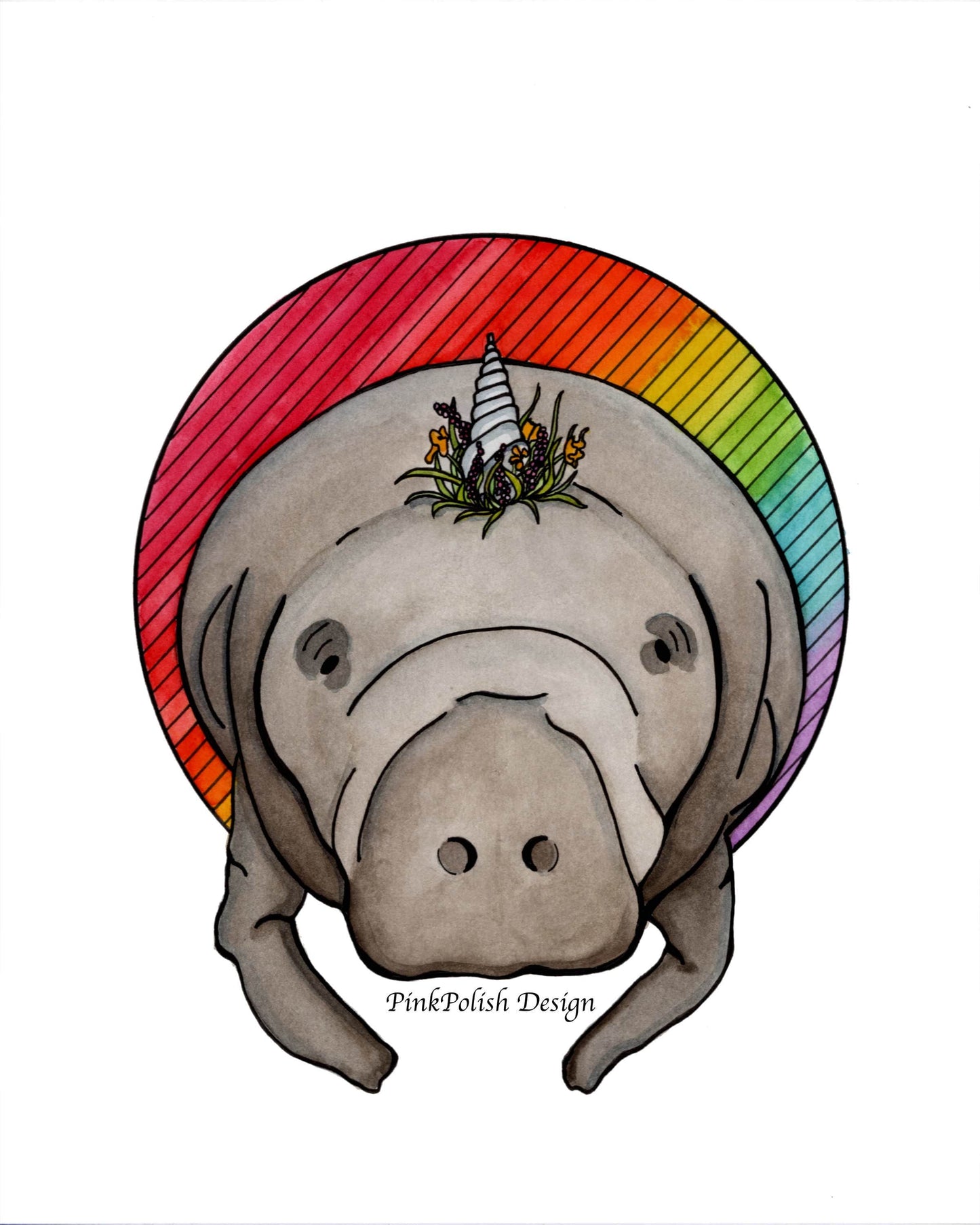 PinkPolish Design Art Prints "Manticorn" Watercolor Painting: Art Print