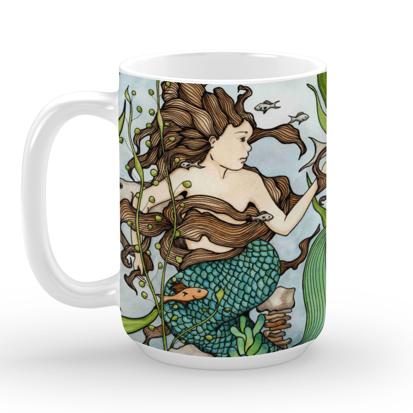 PinkPolish Design Coasters "Mermaid Cove" 15oz Mug