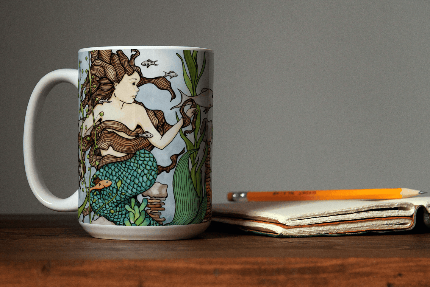 PinkPolish Design Coasters "Mermaid Cove" 15oz Mug