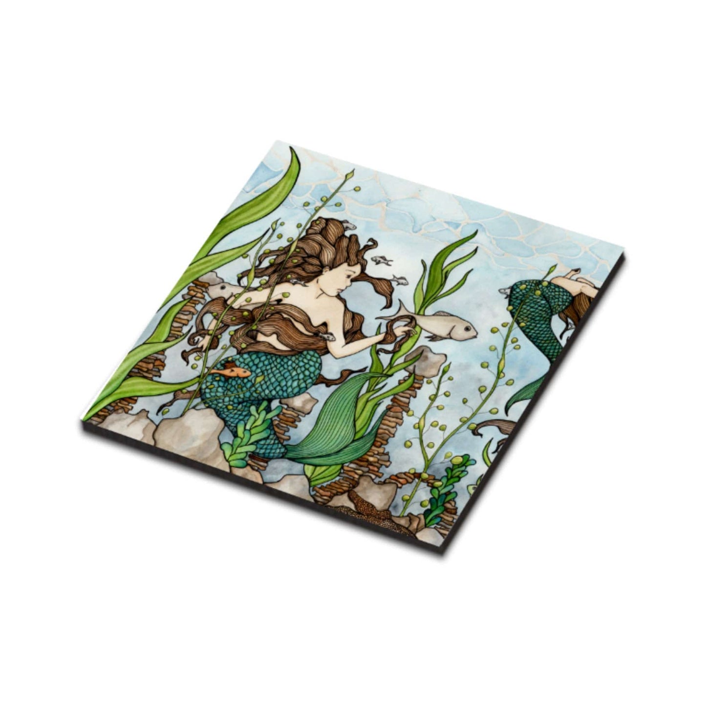 PinkPolish Design Magnets "Mermaid Cove" Wood Refrigerator Magnet