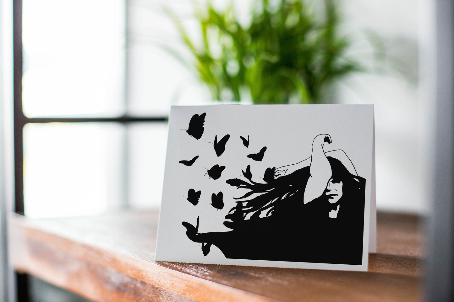 PinkPolish Design Note Cards "Metamorphosis" Handmade Notecard