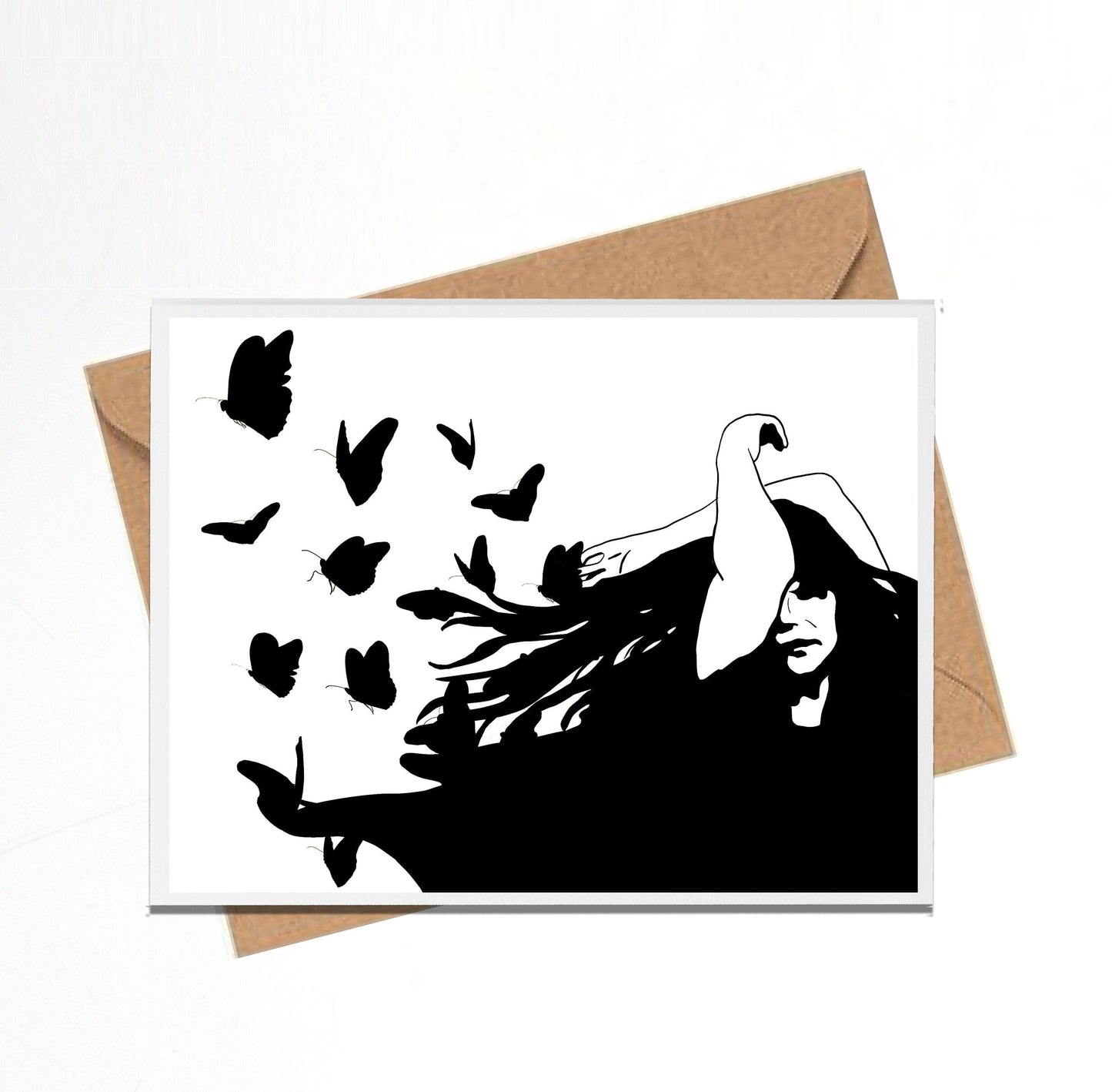 PinkPolish Design Note Cards "Metamorphosis" Handmade Notecard
