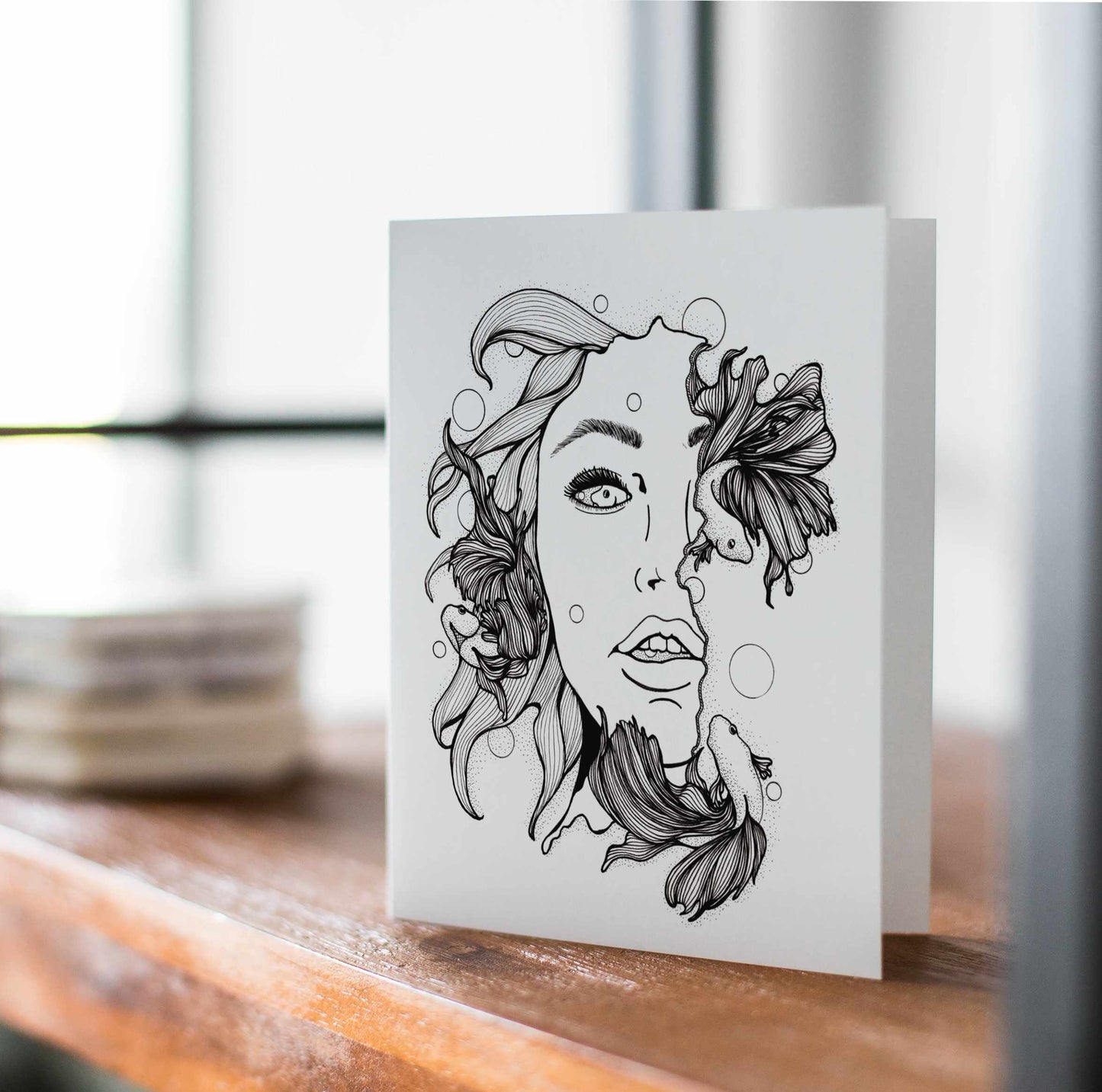 PinkPolish Design Note Cards "Mindless" Handmade Notecard