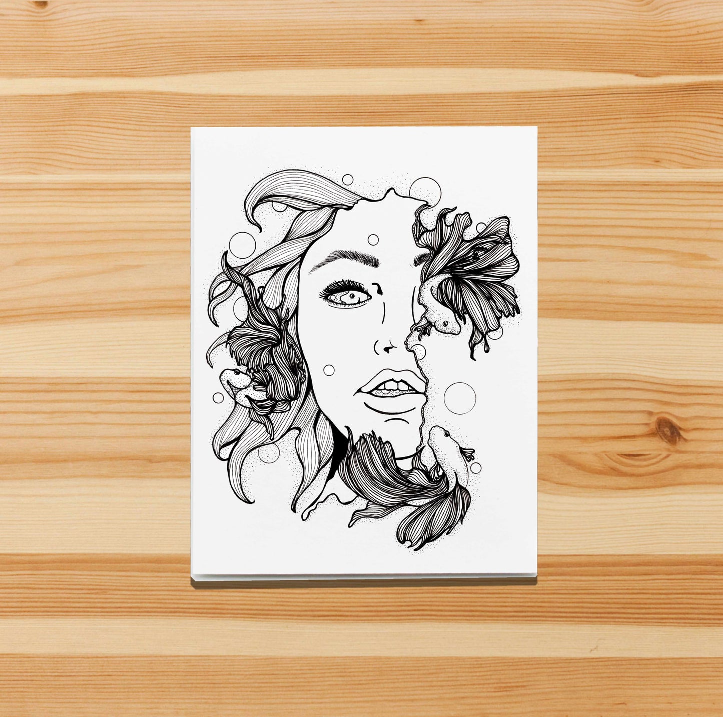 PinkPolish Design Note Cards "Mindless" Handmade Notecard