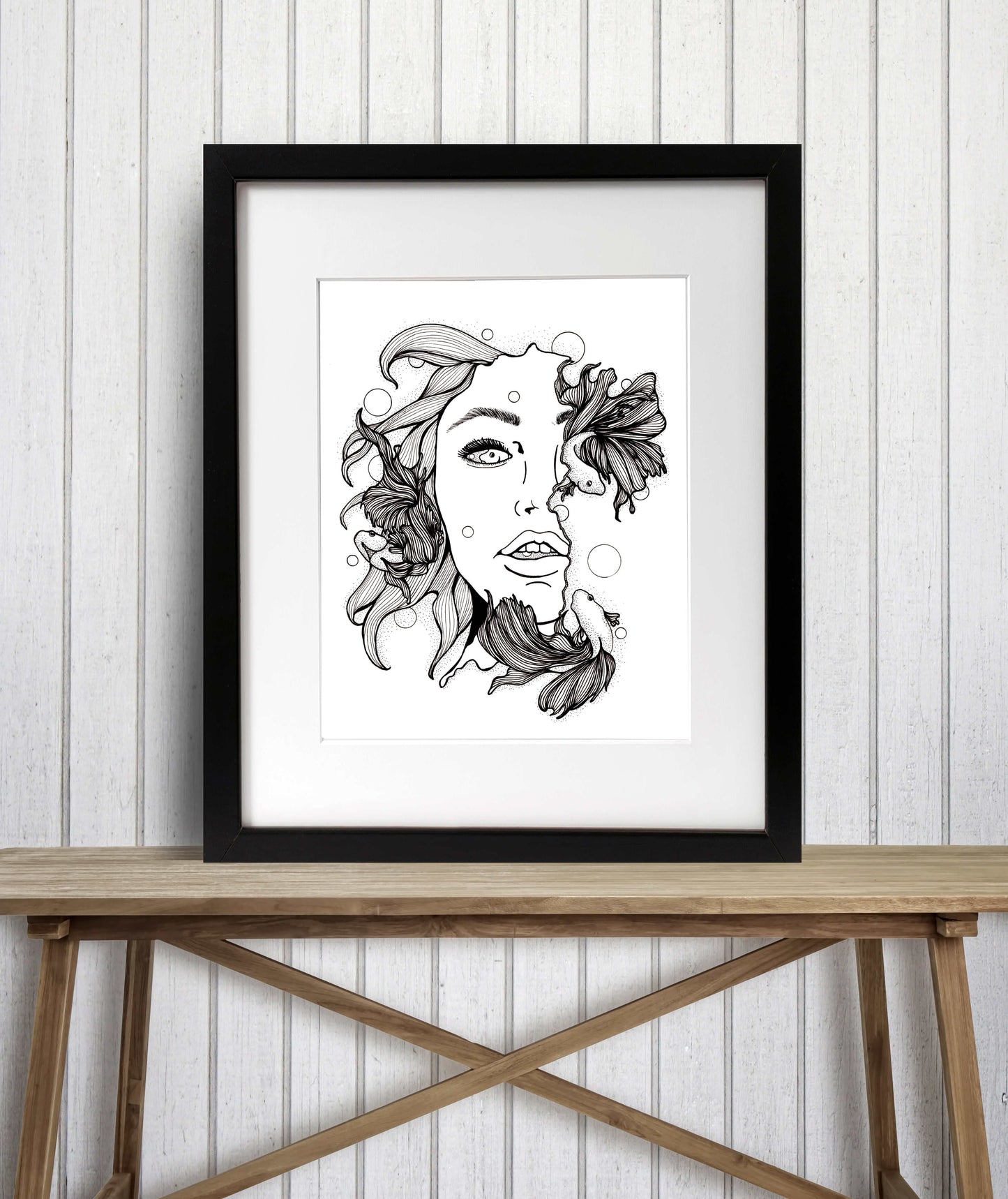 PinkPolish Design Art Prints "Mindless" Ink Drawing: Art Print