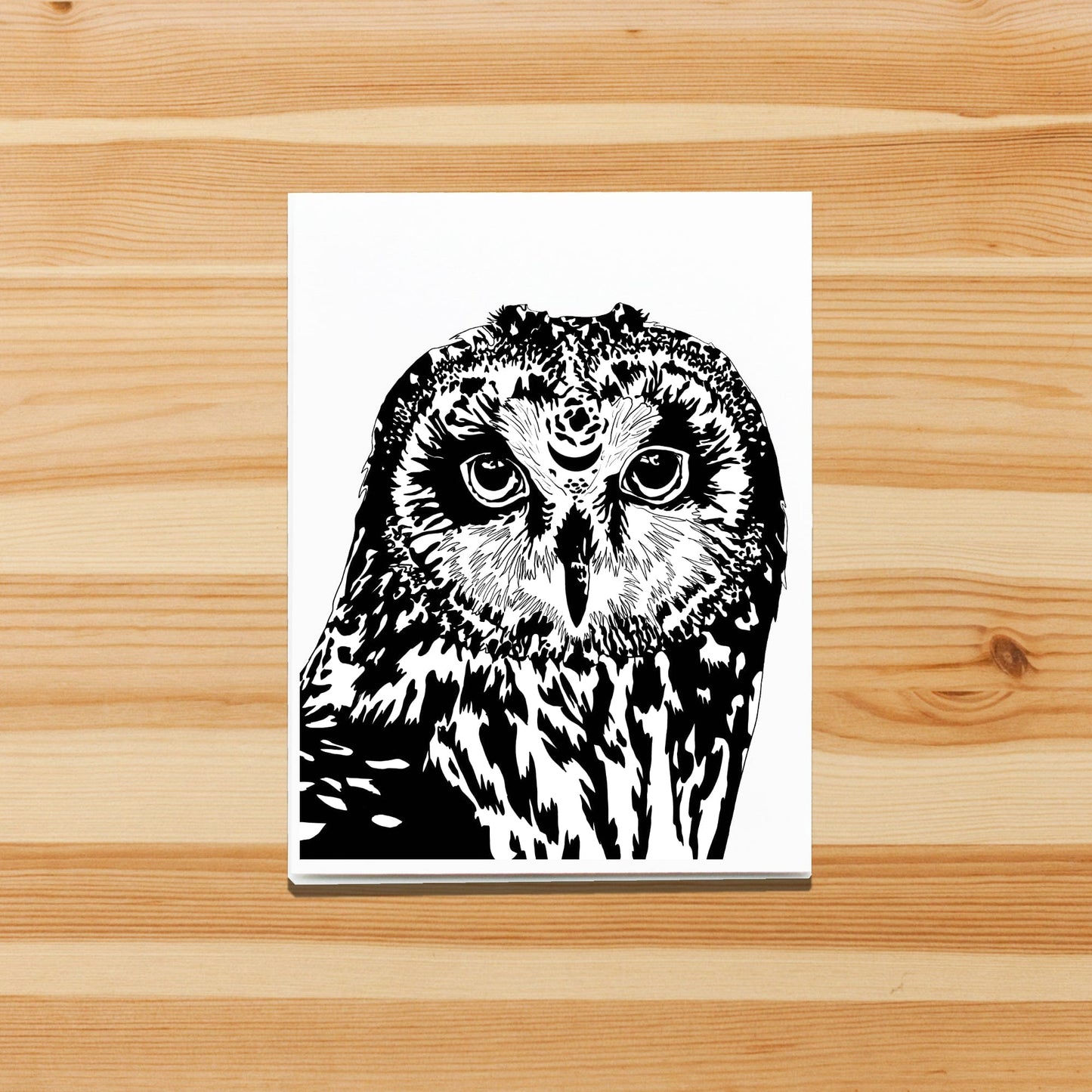 PinkPolish Design Note Cards "Moon Owl" Handmade Notecard