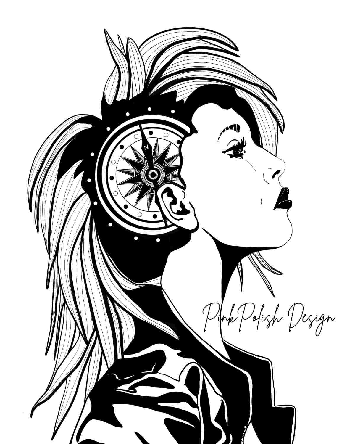 PinkPolish Design Art Prints "Moral Compass" Digital Drawing: Art Print