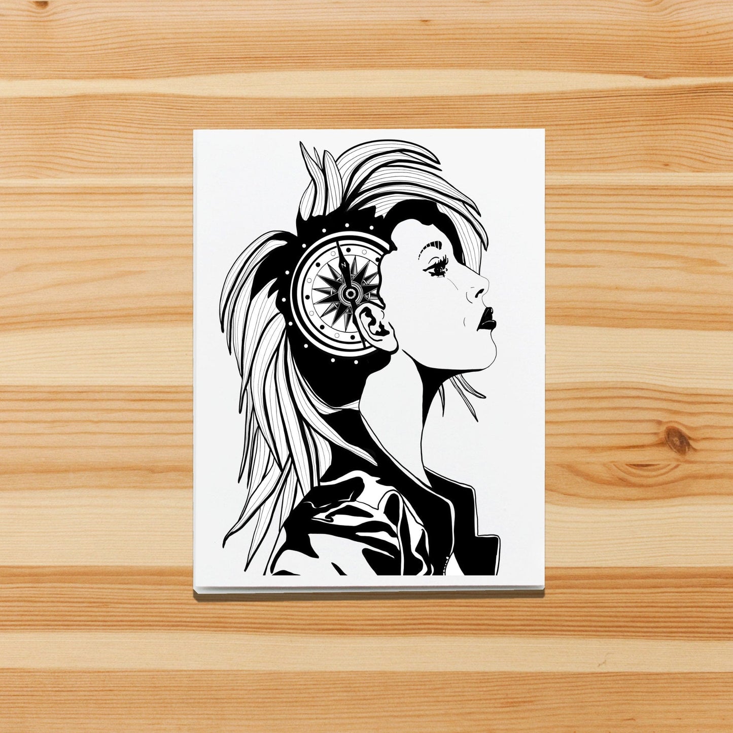 PinkPolish Design Note Cards "Moral Compass" Handmade Notecard