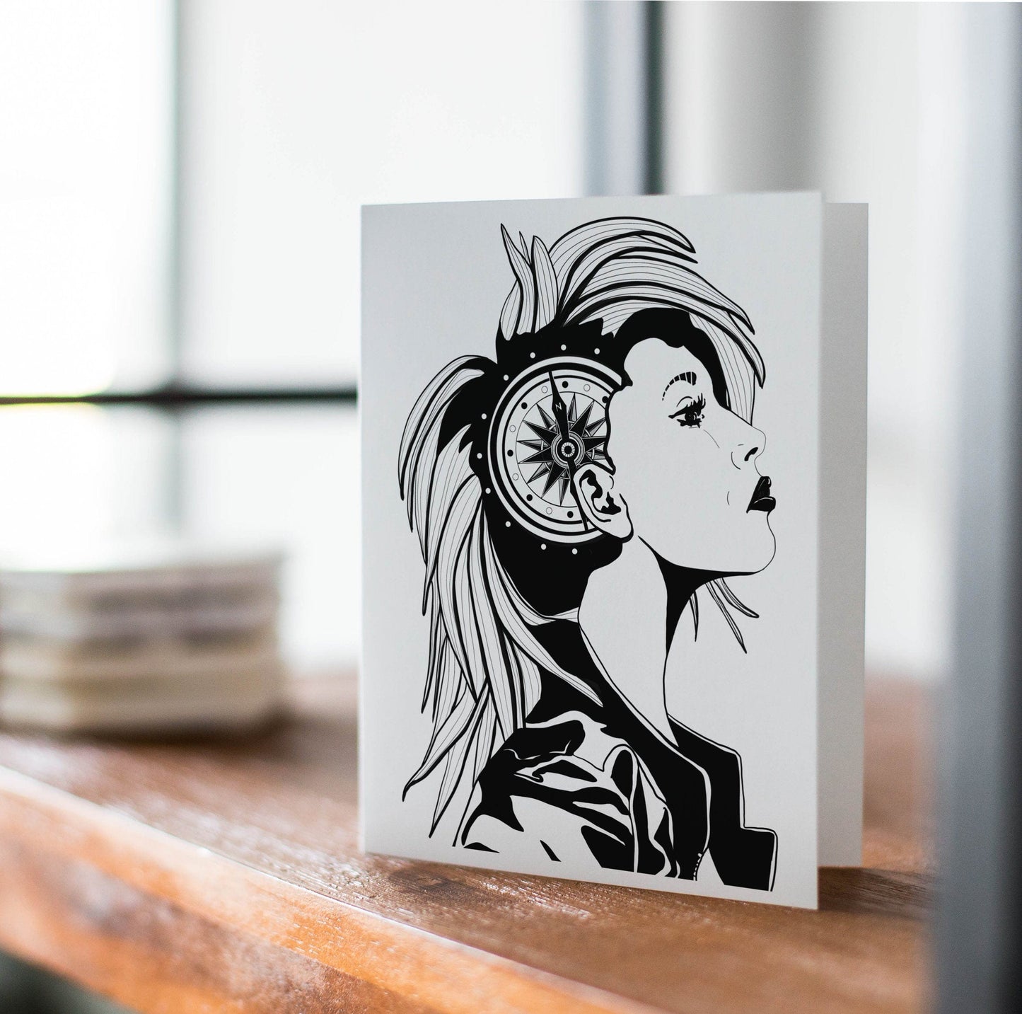 PinkPolish Design Note Cards "Moral Compass" Handmade Notecard