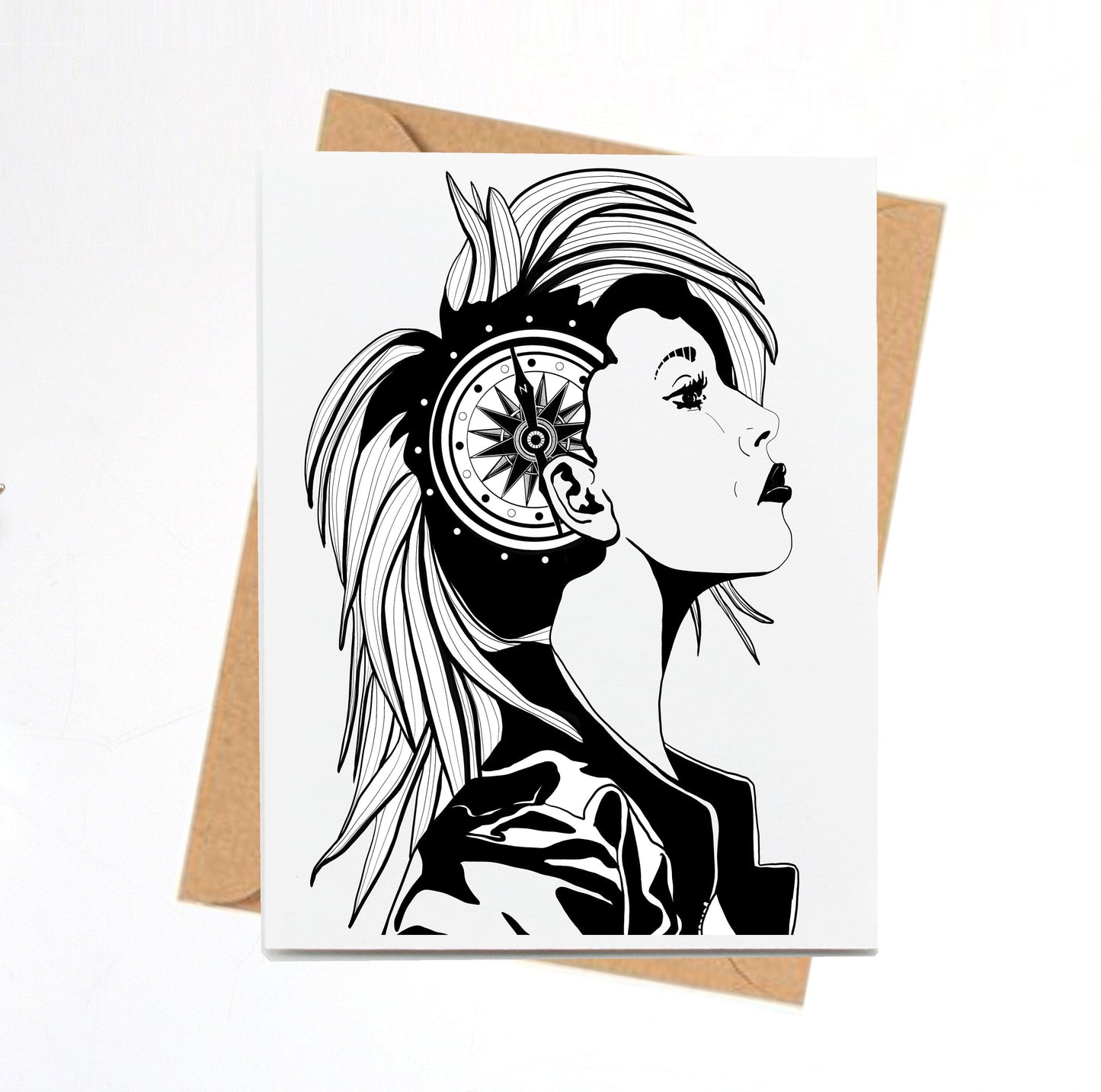 PinkPolish Design Note Cards "Moral Compass" Handmade Notecard