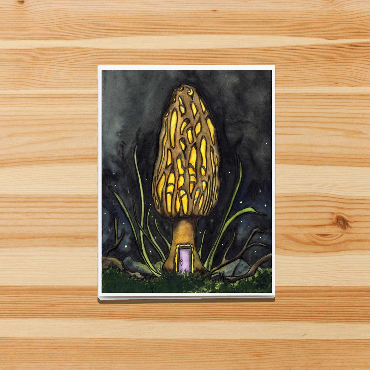 PinkPolish Design Note Cards "Morel Home" Handmade Notecard