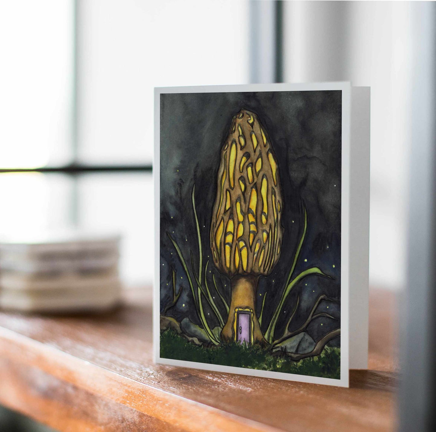 PinkPolish Design Note Cards "Morel Home" Handmade Notecard