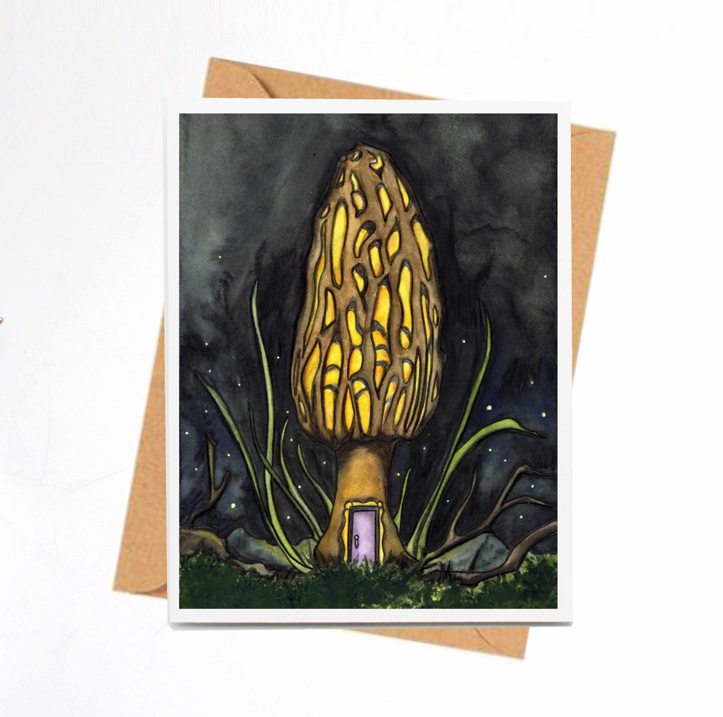 PinkPolish Design Note Cards "Morel Home" Handmade Notecard