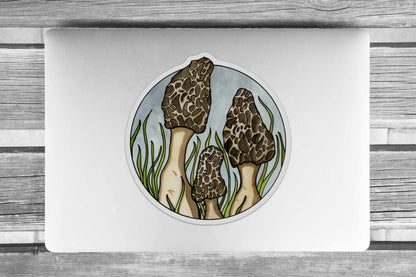 PinkPolish Design Giant Stickers "Morel Mushrooms" Giant Vinyl Die Cut Sticker