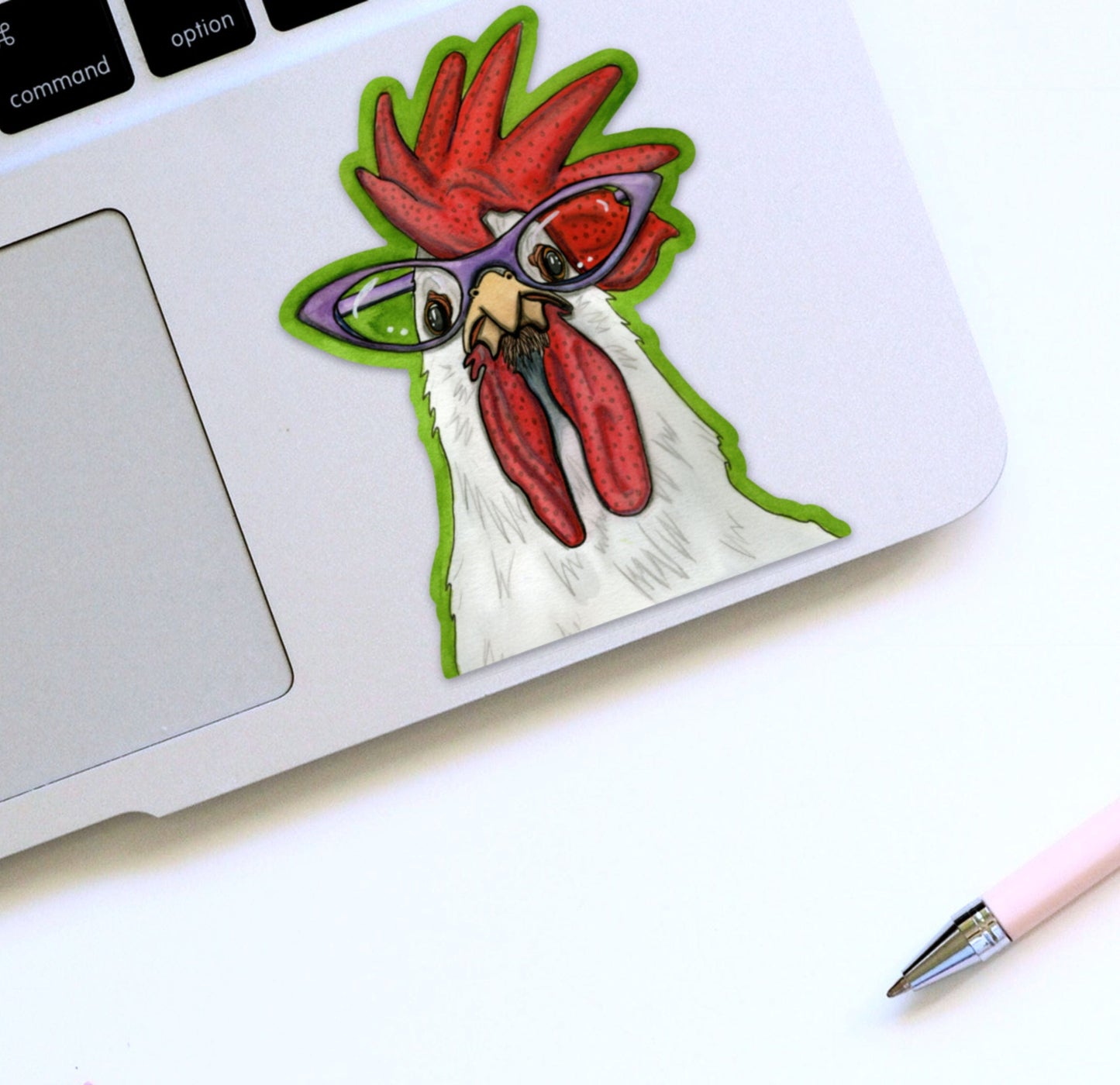 PinkPolish Design Stickers "Ms. Cluck" Vinyl Die Cut Sticker