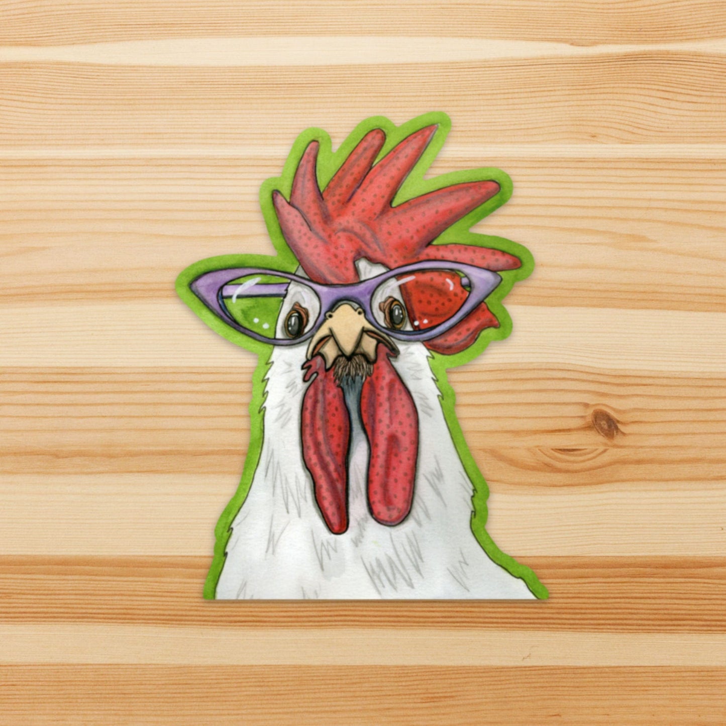 PinkPolish Design Stickers "Ms. Cluck" Vinyl Die Cut Sticker