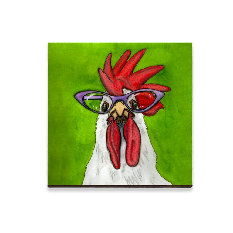 PinkPolish Design Magnets "Ms. Cluck" Wood Refrigerator Magnet