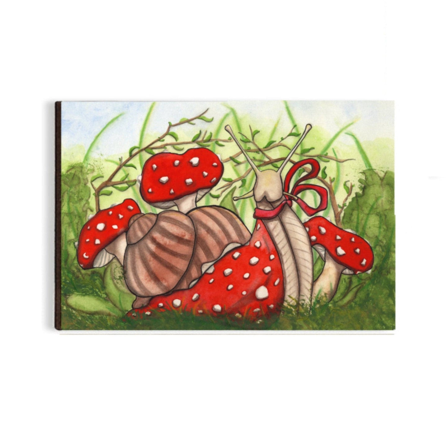 PinkPolish Design Posters, Prints, & Visual Artwork "Ms Fantabulous Snail" 2"x3" Wood Refrigerator Magnet