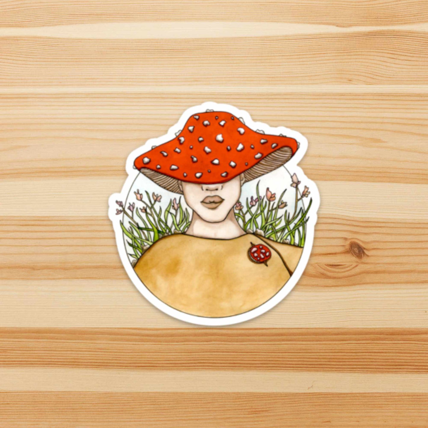 PinkPolish Design Stickers "Mushroom Cap" Vinyl Die Cut Sticker