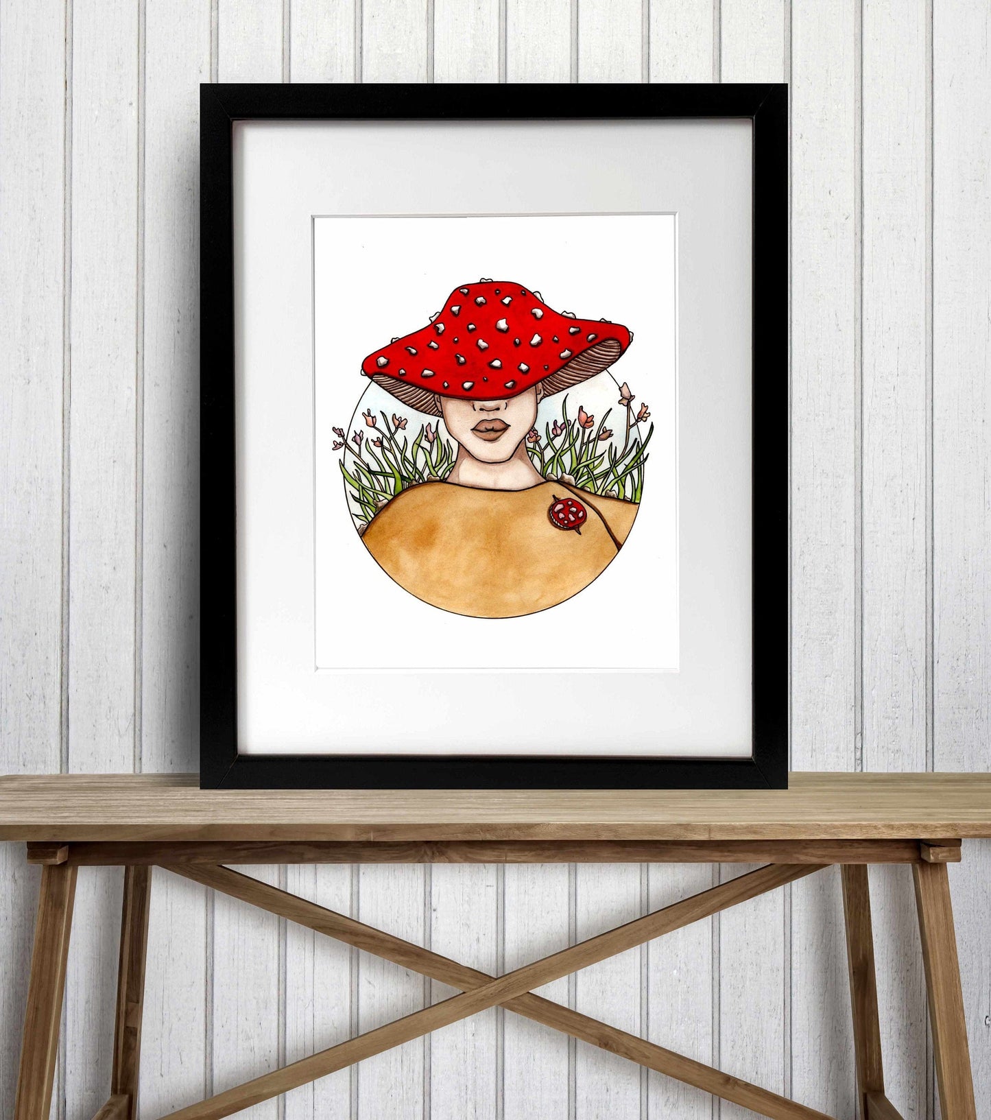 PinkPolish Design Art Prints "Mushroom Cap" Watercolor Painting: Art Print