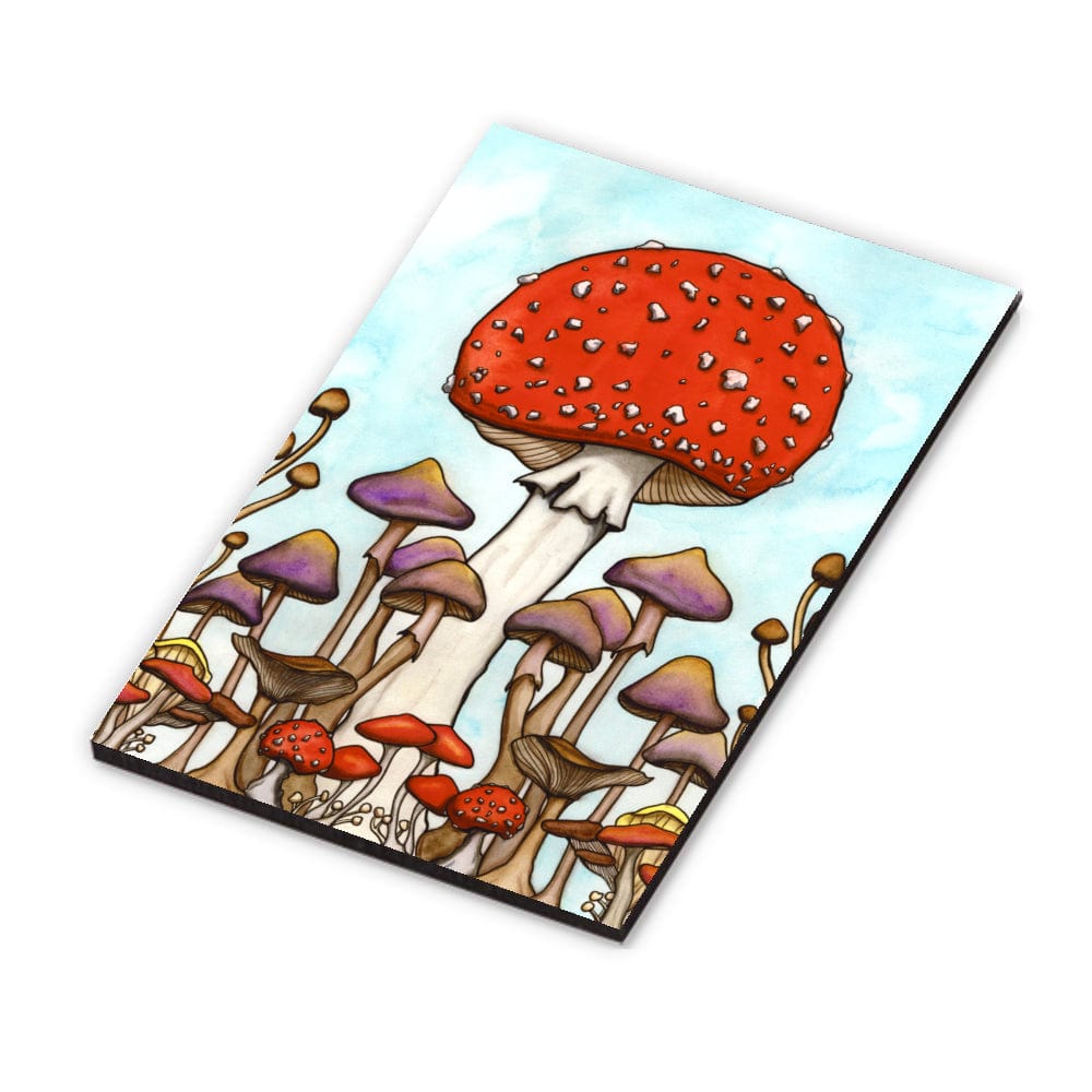 PinkPolish Design Magnets "Mushroom Fields" Wood Refrigerator Magnet