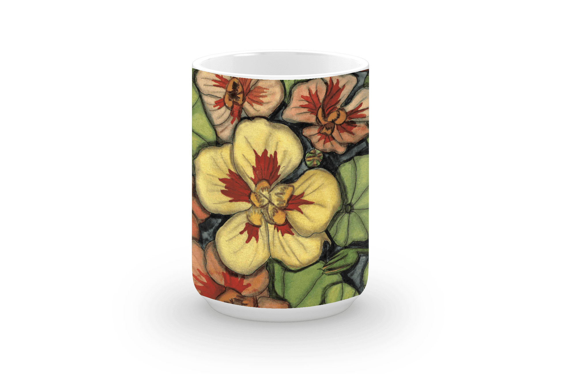 PinkPolish Design Coasters "Nasturtium" 15oz Mug