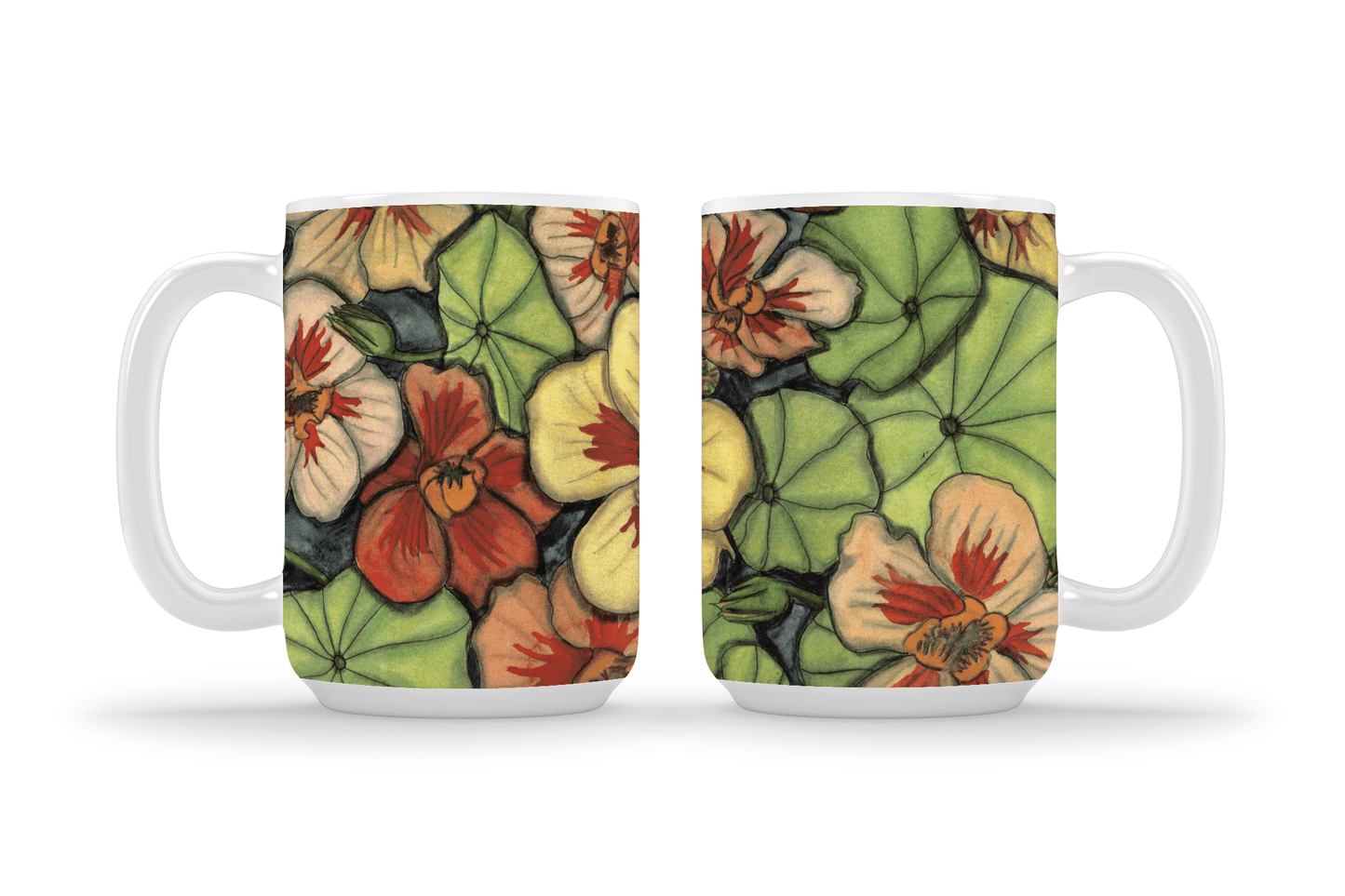 PinkPolish Design Coasters "Nasturtium" 15oz Mug