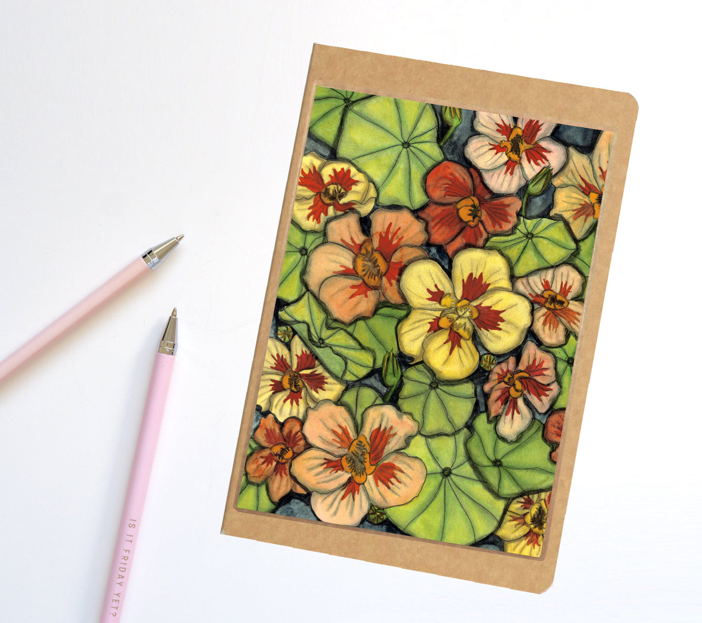 PinkPolish Design Notebook "Nasturtium" Notebook / Sketchbook / Journal