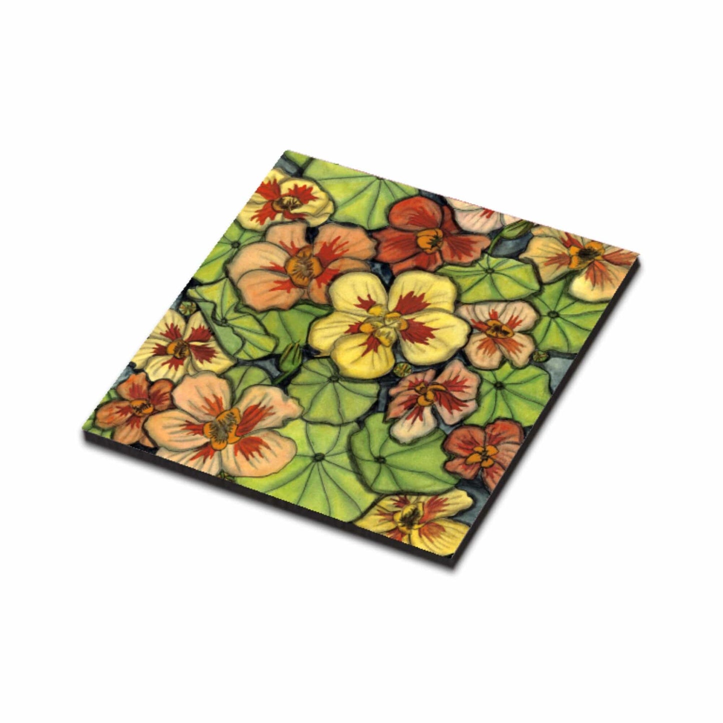 PinkPolish Design Magnets "Nasturtium" Wood Refrigerator Magnet