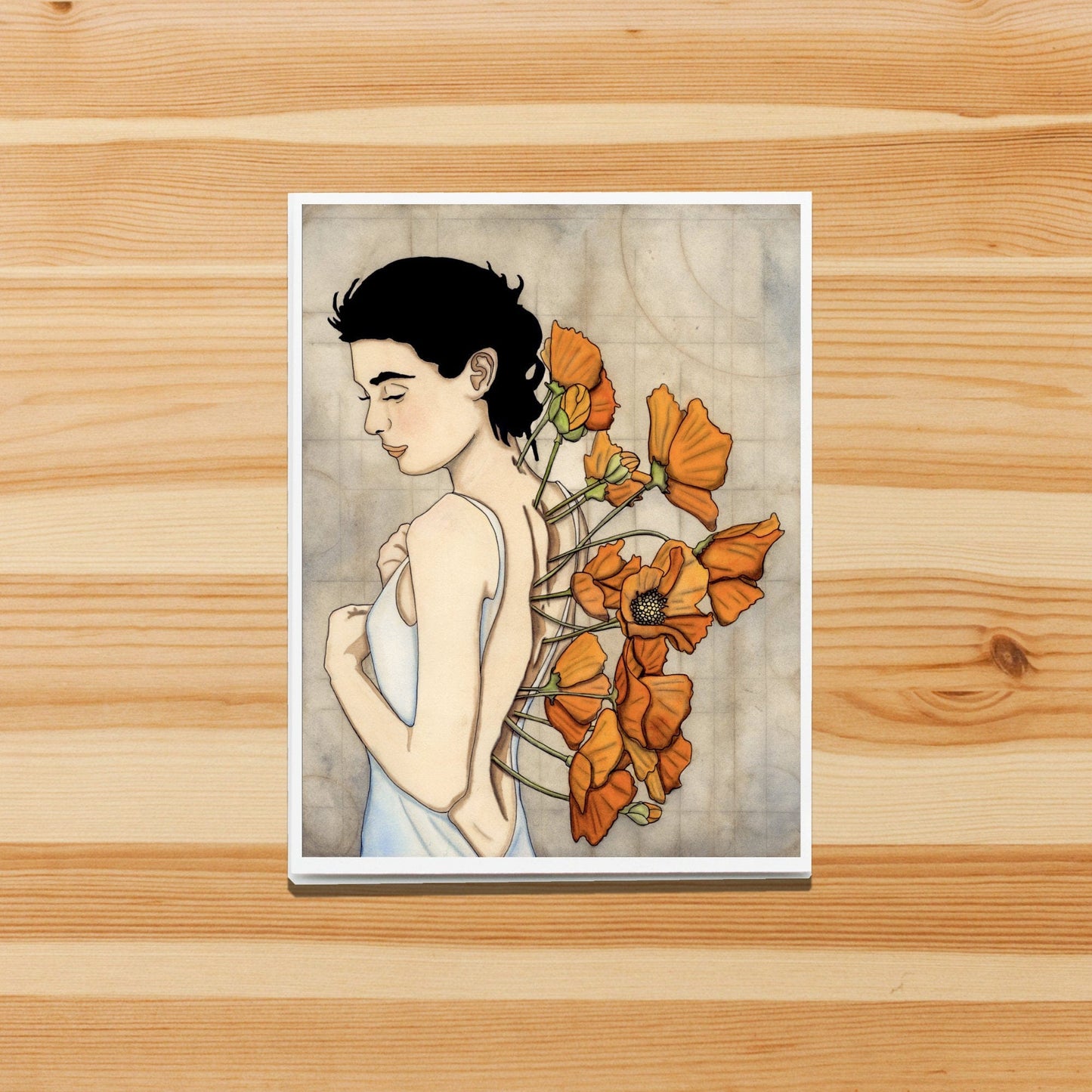 PinkPolish Design Note Cards "New Growth" Handmade Notecard