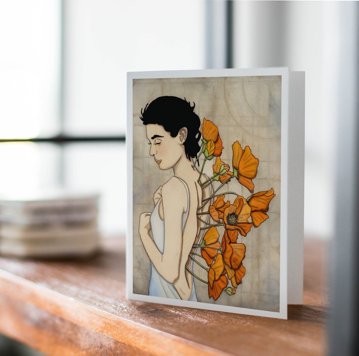 PinkPolish Design Note Cards "New Growth" Handmade Notecard