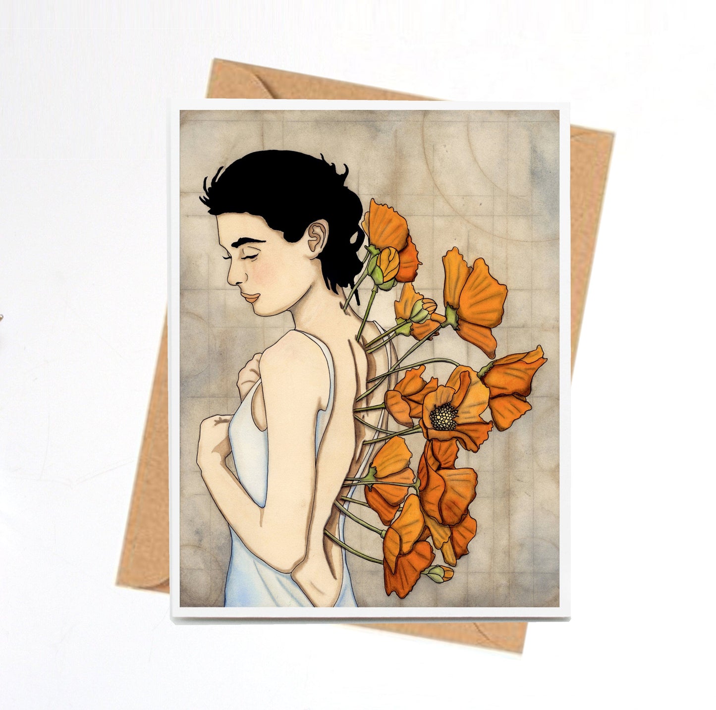 PinkPolish Design Note Cards "New Growth" Handmade Notecard