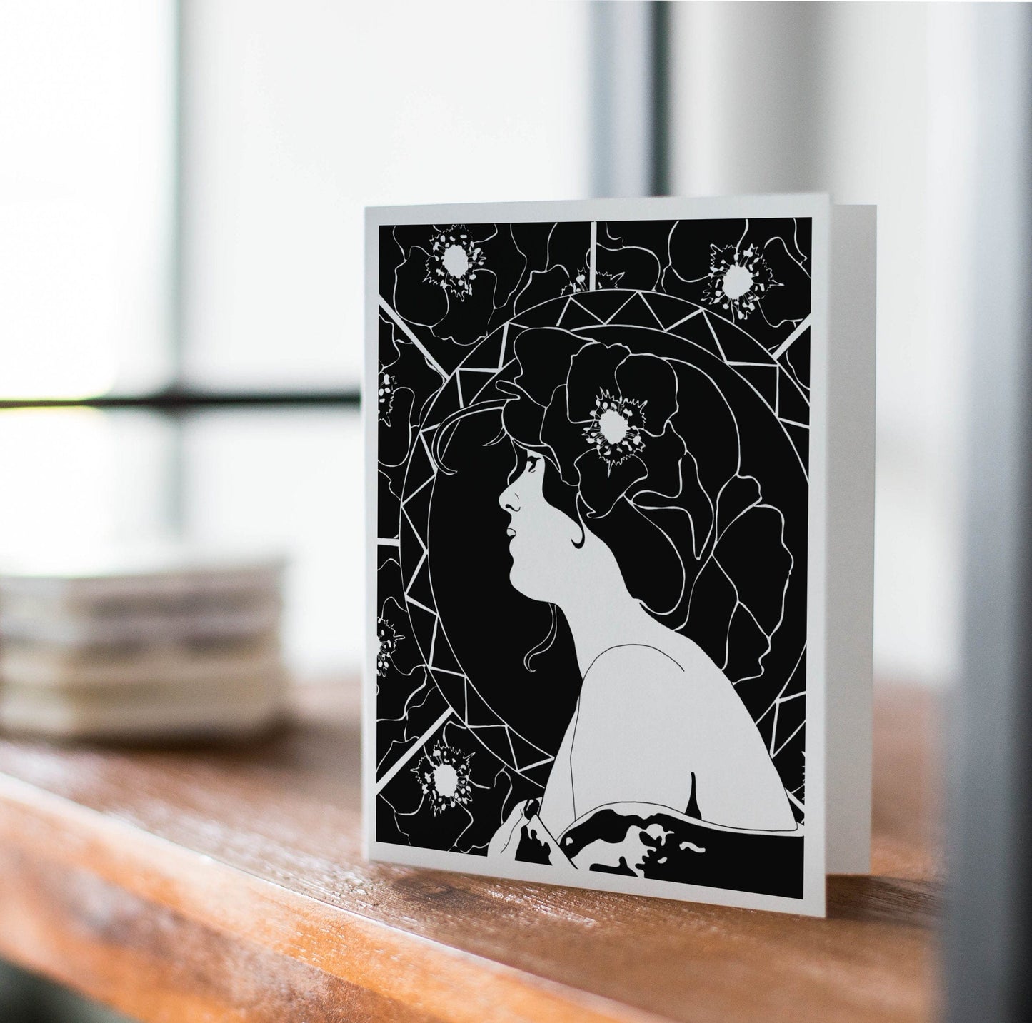 PinkPolish Design Note Cards "Nouveau Tribute" Handmade Notecard