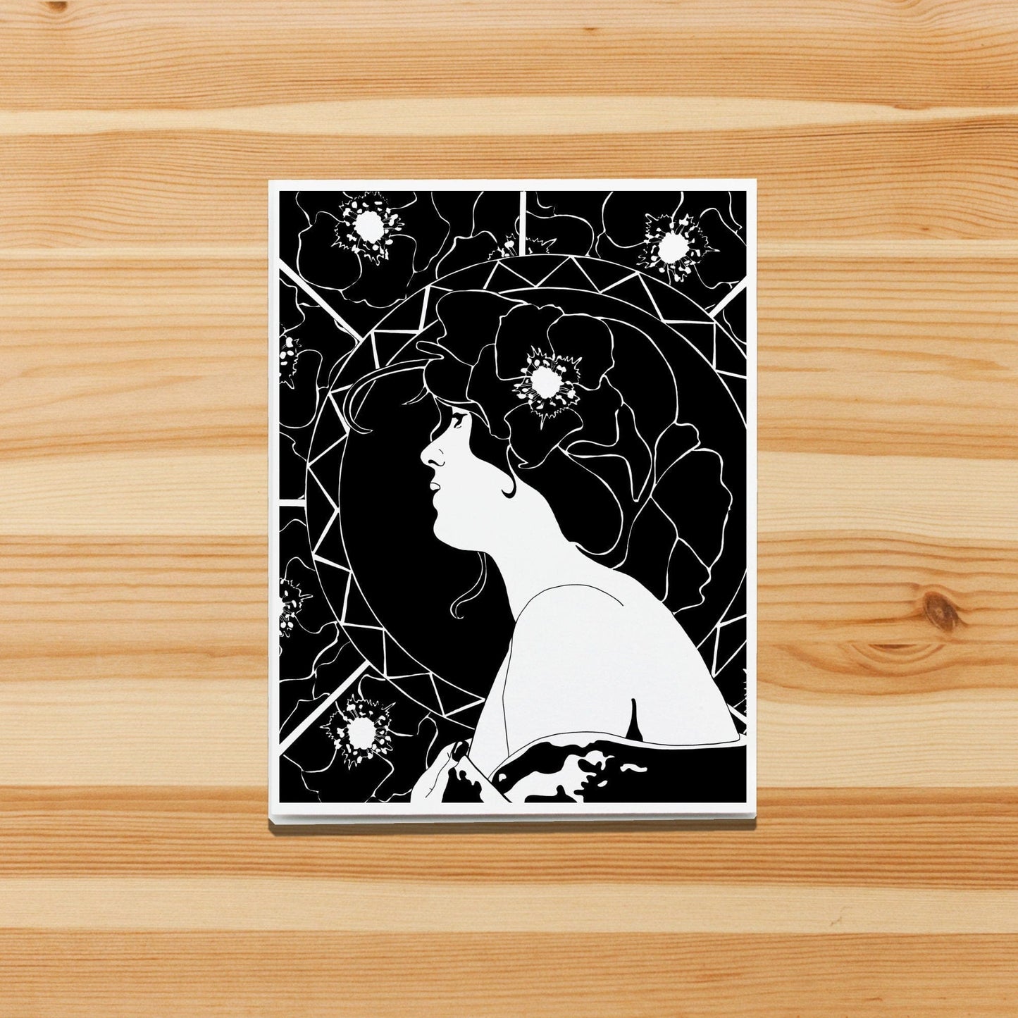 PinkPolish Design Note Cards "Nouveau Tribute" Handmade Notecard