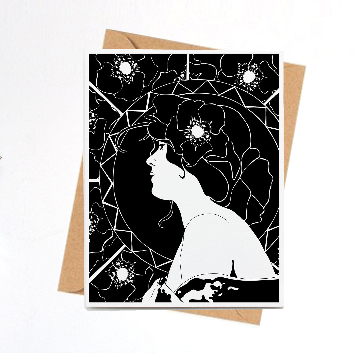 PinkPolish Design Note Cards "Nouveau Tribute" Handmade Notecard
