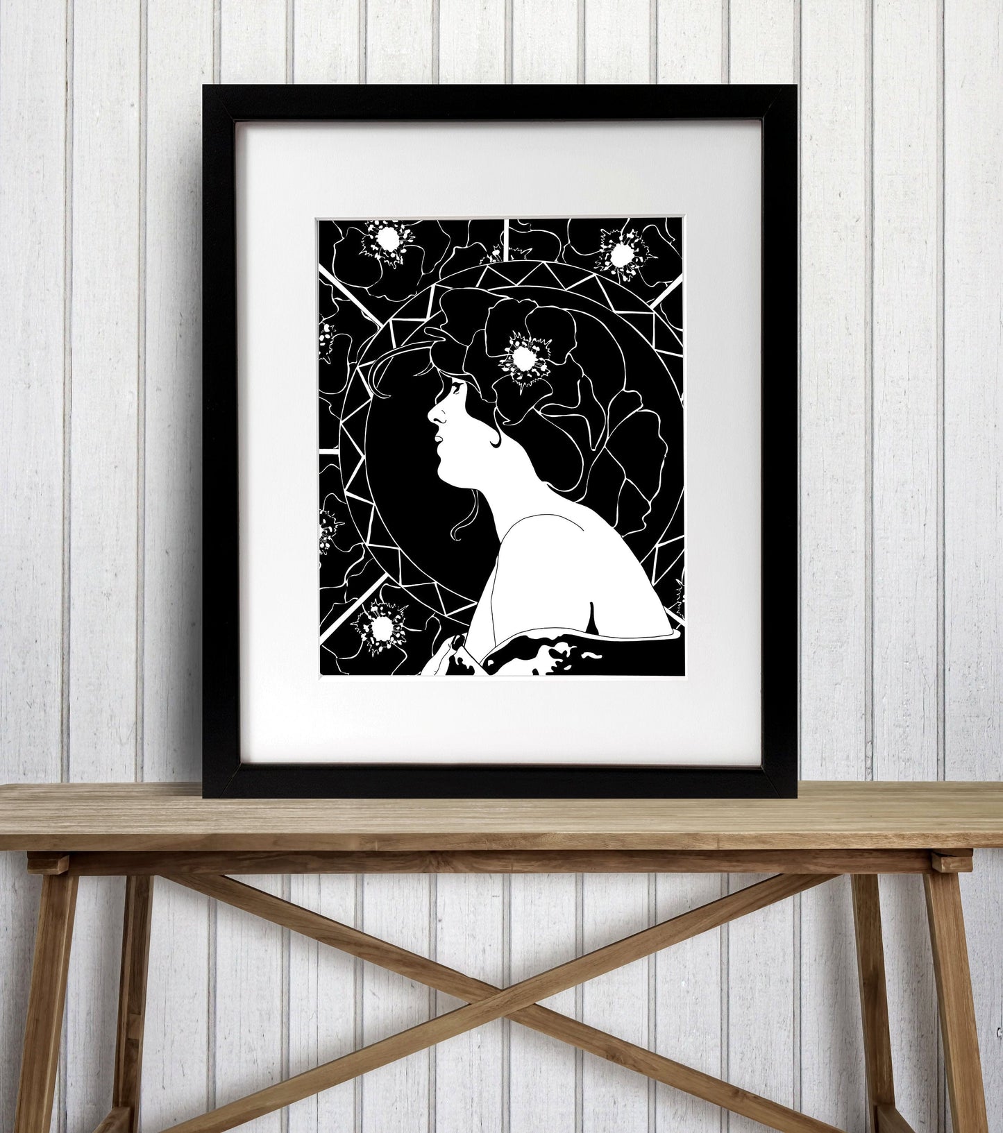 PinkPolish Design Posters, Prints, & Visual Artwork "Nouveau Tribute" Ink Drawing: Art Print