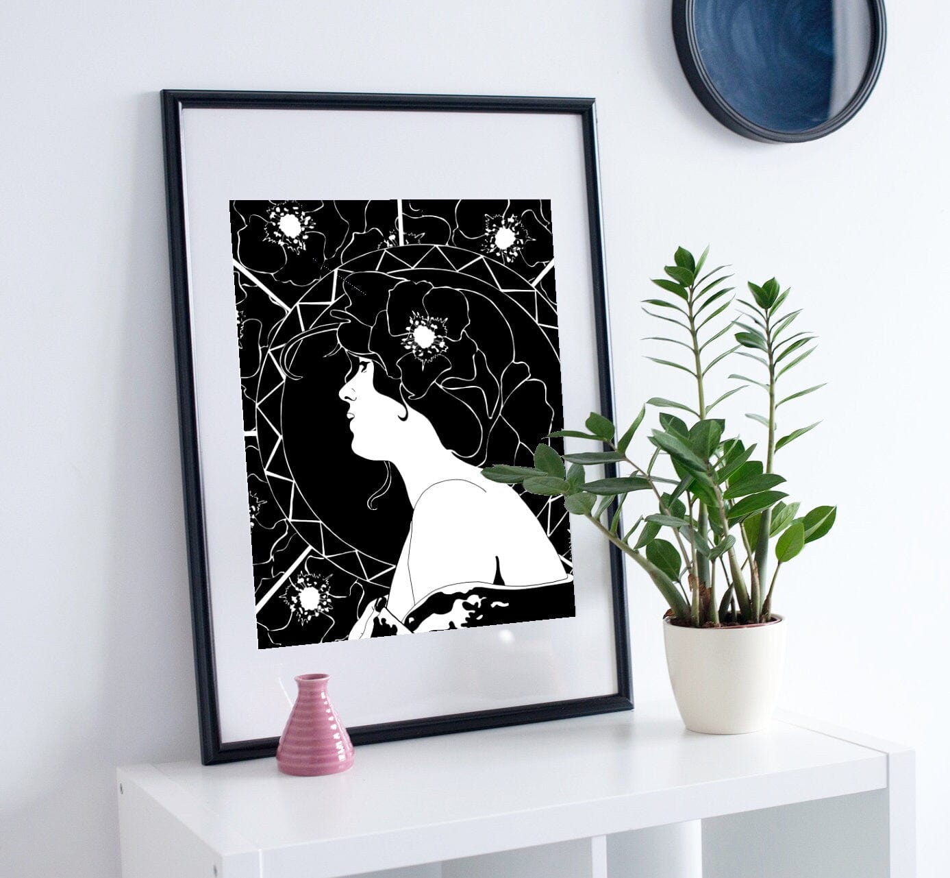 PinkPolish Design Posters, Prints, & Visual Artwork "Nouveau Tribute" Ink Drawing: Art Print