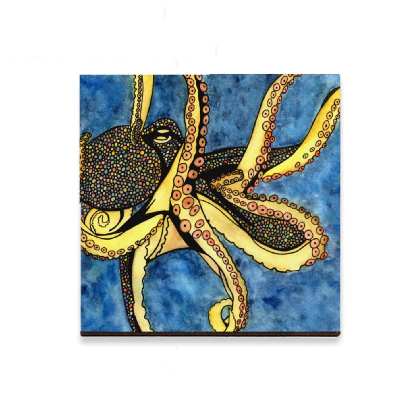 PinkPolish Design Magnets "Octopus Genius" Wood Refrigerator Magnet