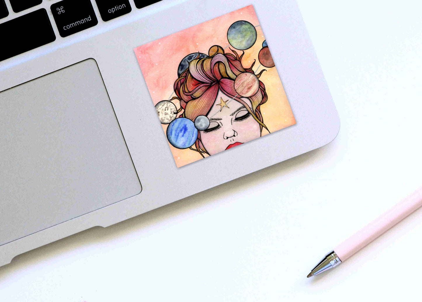 PinkPolish Design Stickers "Orbit" Square Vinyl Sticker