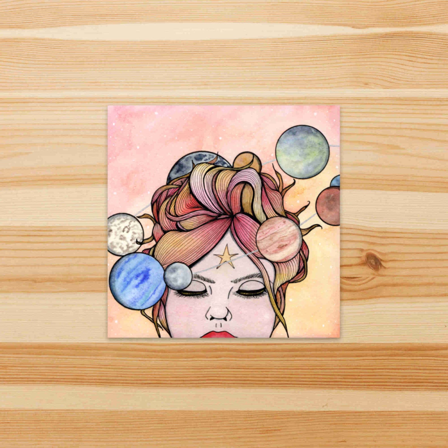 PinkPolish Design Stickers "Orbit" Square Vinyl Sticker