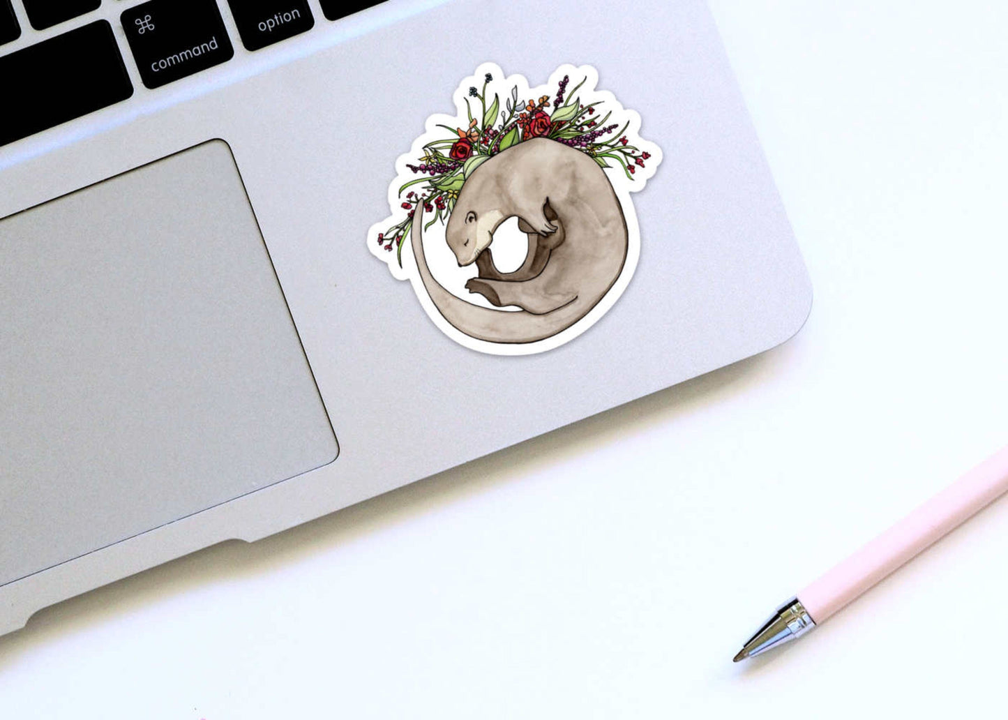 PinkPolish Design Stickers "Otter Bouquet" Die Cut Vinyl Sticker